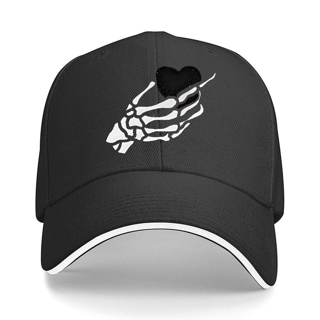 Metal Skeleton Hand Heart Wall Decor Hip Hop Hat Fashion Outdoor Sports Sandwich Baseball Cap