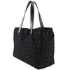 Chanel New Travel Line Tote MM Tote Bag A15991 Black Nylon Canvas Women Used