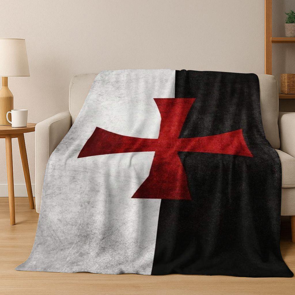 Templar Blood Knight Honor Holy Crusader Cartoon Flannel Blanket,Cozy Soft Throw Blanket for Home Bedroom Bed Sofa Cover Gift