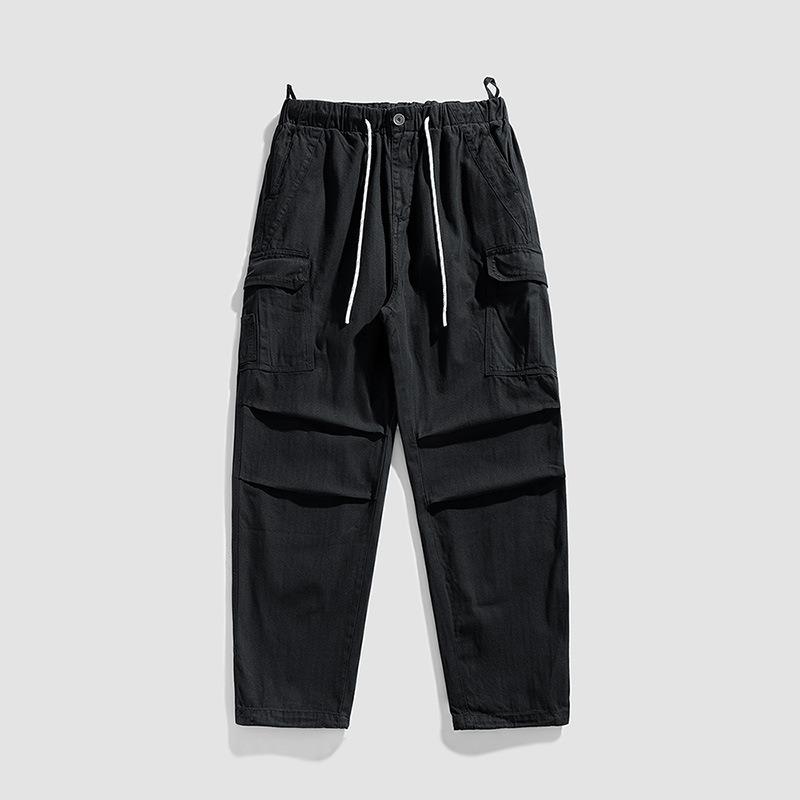 

Overalls Men s Loose Straight Trendy Outdoor Sports Casual Trousers Trendy Brand Men s Pants Wear-resistant and Dirt-resistant M чёрный