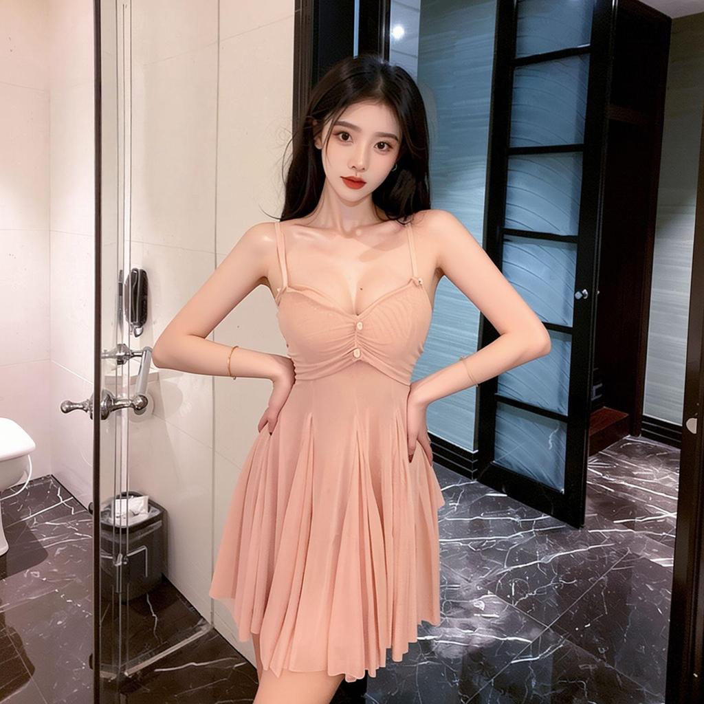 Erotic Lace Mesh Nightgown: Sexy Low-Cut See-Through Camisole Pajamas