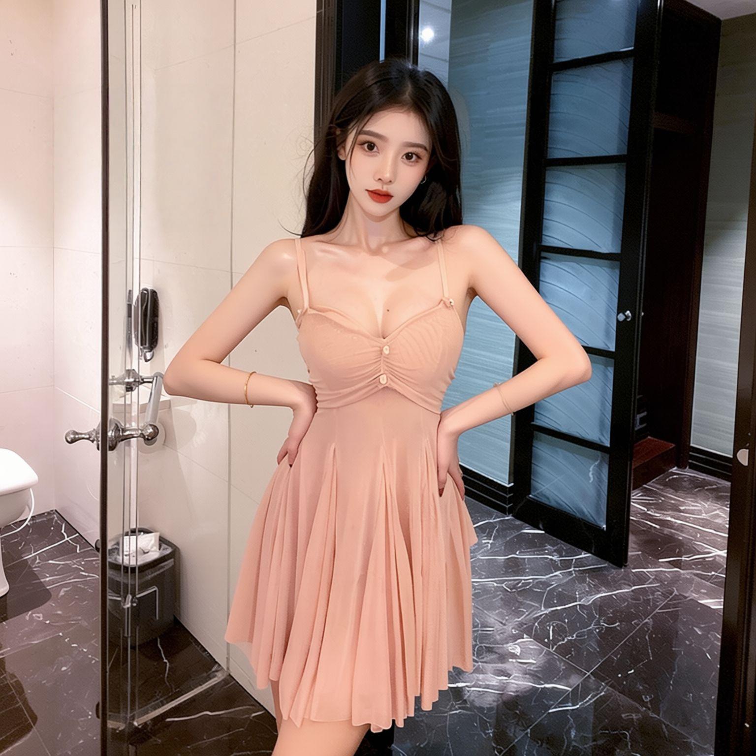 Эротичная кружевная сетчатая ночная рубашка: Сексуальная просвечивающая майка-пижама с глубоким вырезом One Size