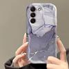 Colored Marble Cream Wave-Edge Case for Samsung S26 Ultra 5G Cases Galaxy S25 Plus S24 S23 S21 FE A17 A37 A57 A56 A55 A16 Cover