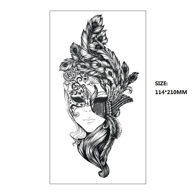Black Astronaut Beautiful Woman Classical Figure Small Full Arm Xqb Water Transfer, Simulation Disposable Tattoo Sticker