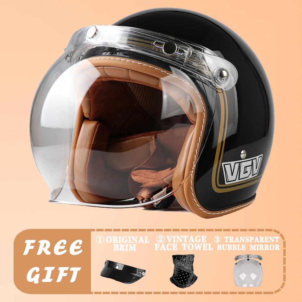 VGV DOT Certification Retro Prince Motorcycle Motorcycle Men and Women Japanese 3/4 Helmet Summer Electric Car Gourd Helmet Ridi