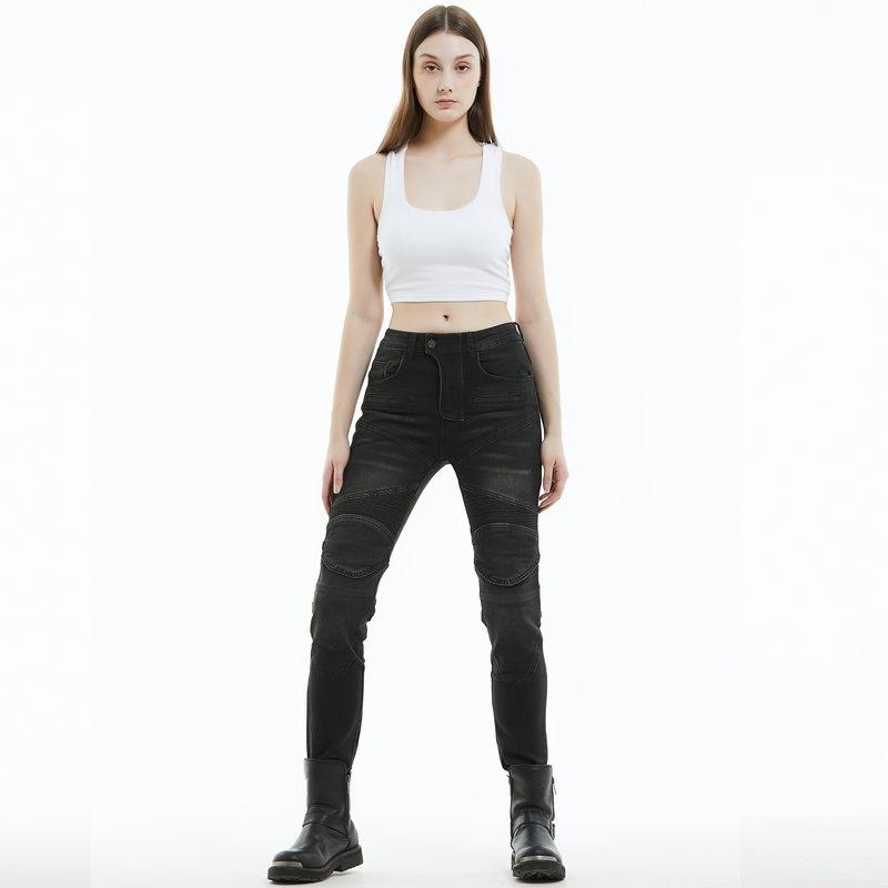 Motorcycle Jeans Women's Knight Slim-fit Locomotive Jeans Cycling Anti-drop Pants, Silicone Protective Gear