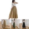 Women Long Skirt Muslimah Plus Size High Waist Plain Maxi Skirt For Casual Wear**