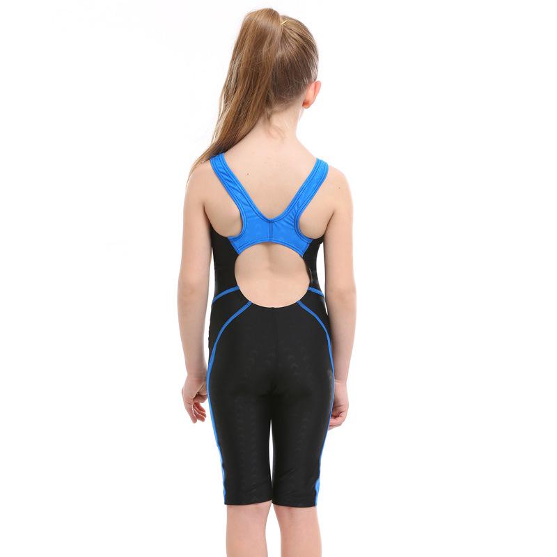 Girls' One-Piece Swimsuit - Cute, Five-Point Design for Children's Swim Training