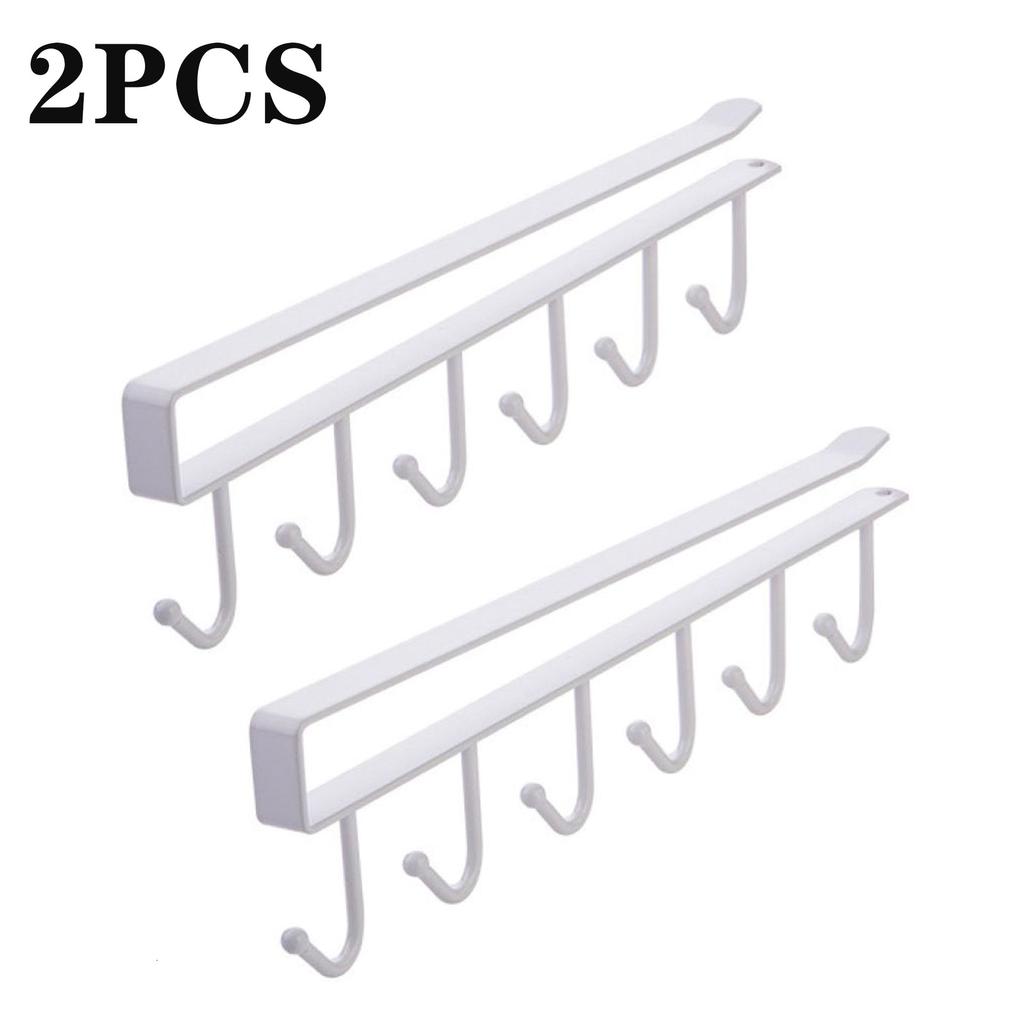 4/6 Ganci Ripiano Portaoggetti Armadio Abs/Metallo Sotto Ripiani Tazza Tazza Appendino Bagno Cucina Organizzatore Appeso Supporto