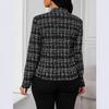Cross-border 2025 Foreign Trade Amazon Europe, America, Spring and Autumn New Simple Fashion Printed Plaid Slim Suit Jacket Women