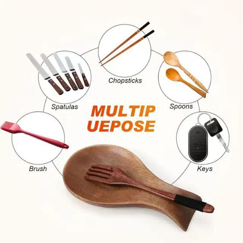 Practical Wooden Spoon Rest Elegant Cooking Holder for Kitchens Utensils and Coffee Spoons Space Saving Designs