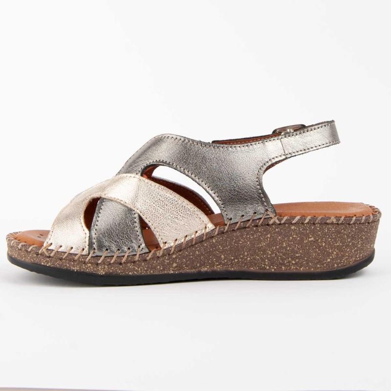 Ledersandale für Damen. Purapiel Leida 103018