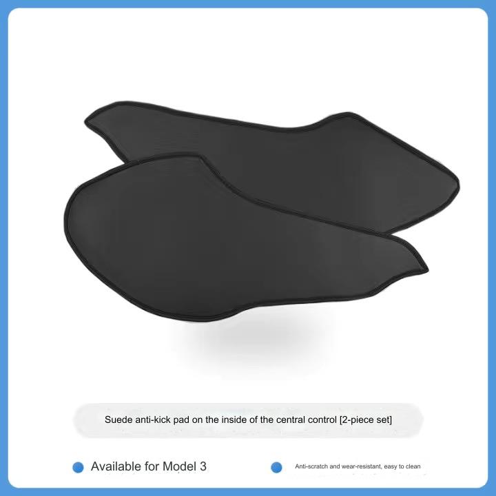 For Tesla Model 3 / Y Leather Side Defense Anti-kick Pad Center Control Anti-dirty Pad Protective Cover Car Interior Accessories