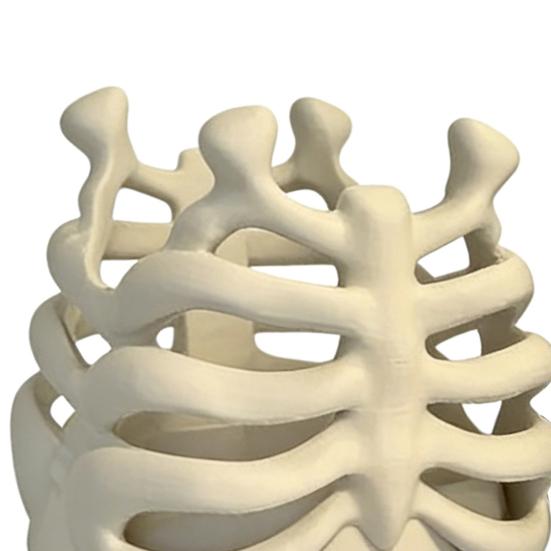 Ribcage Pen Holder Gothic Makeup Brush Holder 3D Printed Anatomy-Themed Skull Pen Holder Desktop Organizer for Vanity Desk Office Room Decor