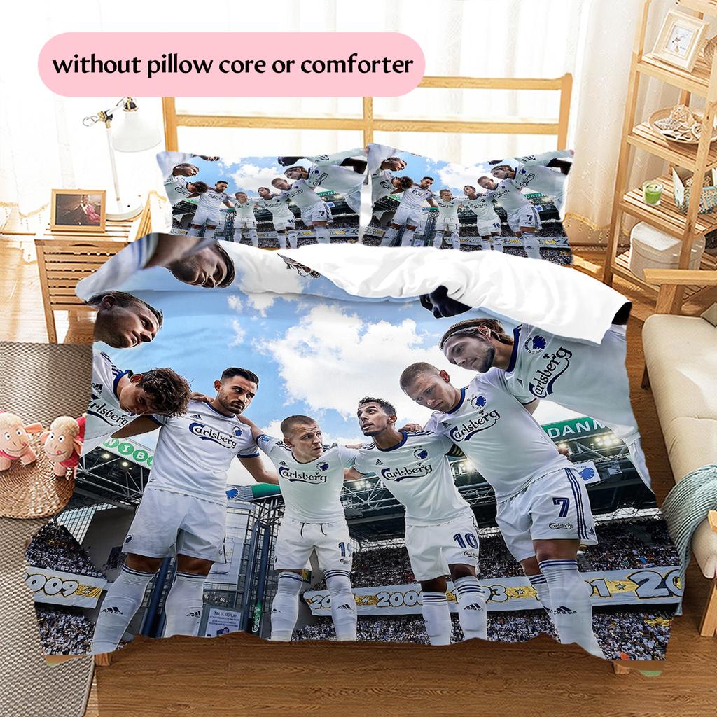 Copenhagen Football Club Pattern Bedding Home Decoration Birthday Gift (1 * duvet cover + 2 * pillowcase, without core)