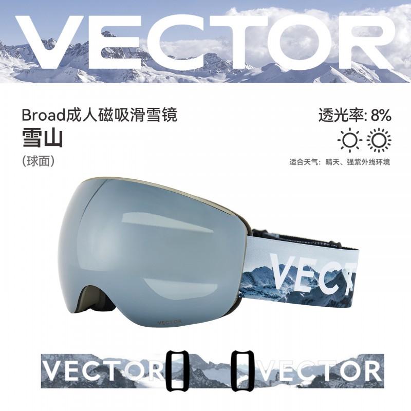 Ski Goggles With Double-Layer Anti-Fog Lens Interchangeable Lenses Prescription Insert Compatible Spherical Design Adults