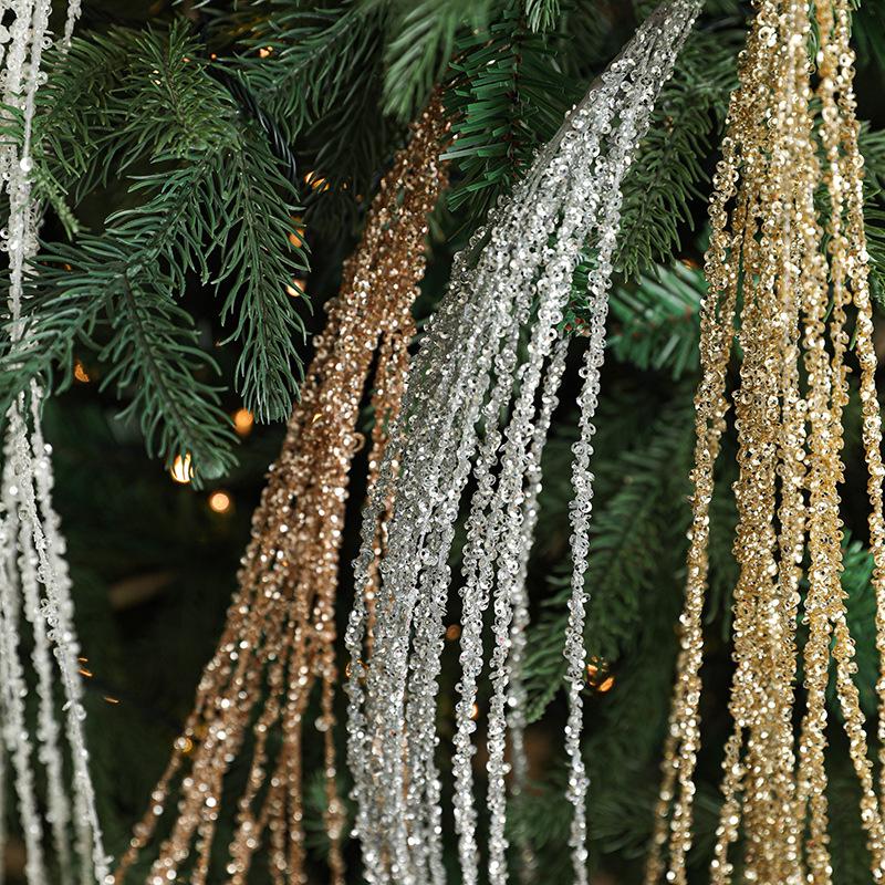 90CM Sequin Insert Wheat Ear Tassel for Christmas Tree and Floral Arrangements
