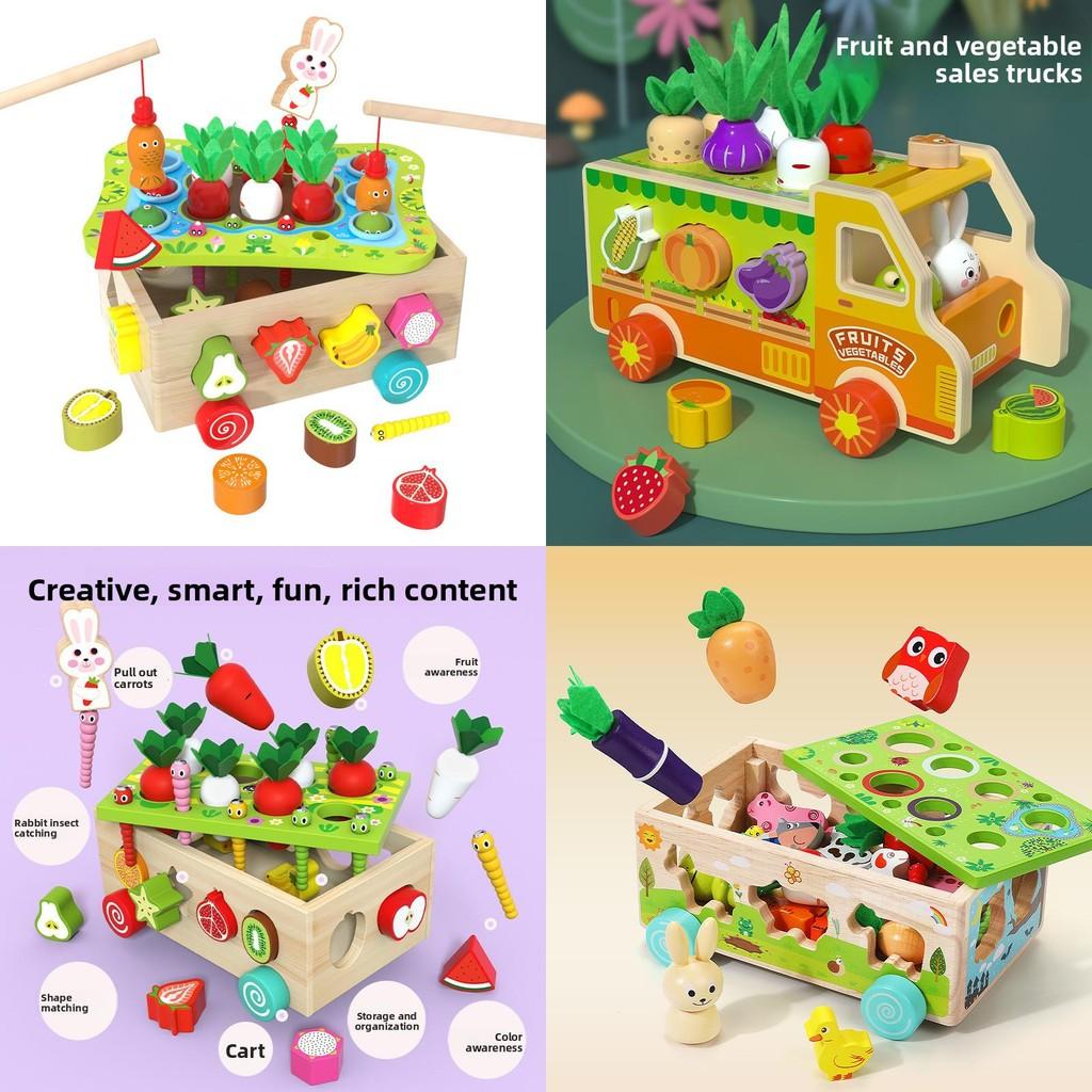 Rabbit Wooden Farm Car Paired Puzzle Toy For Childrens Educational Skills Play