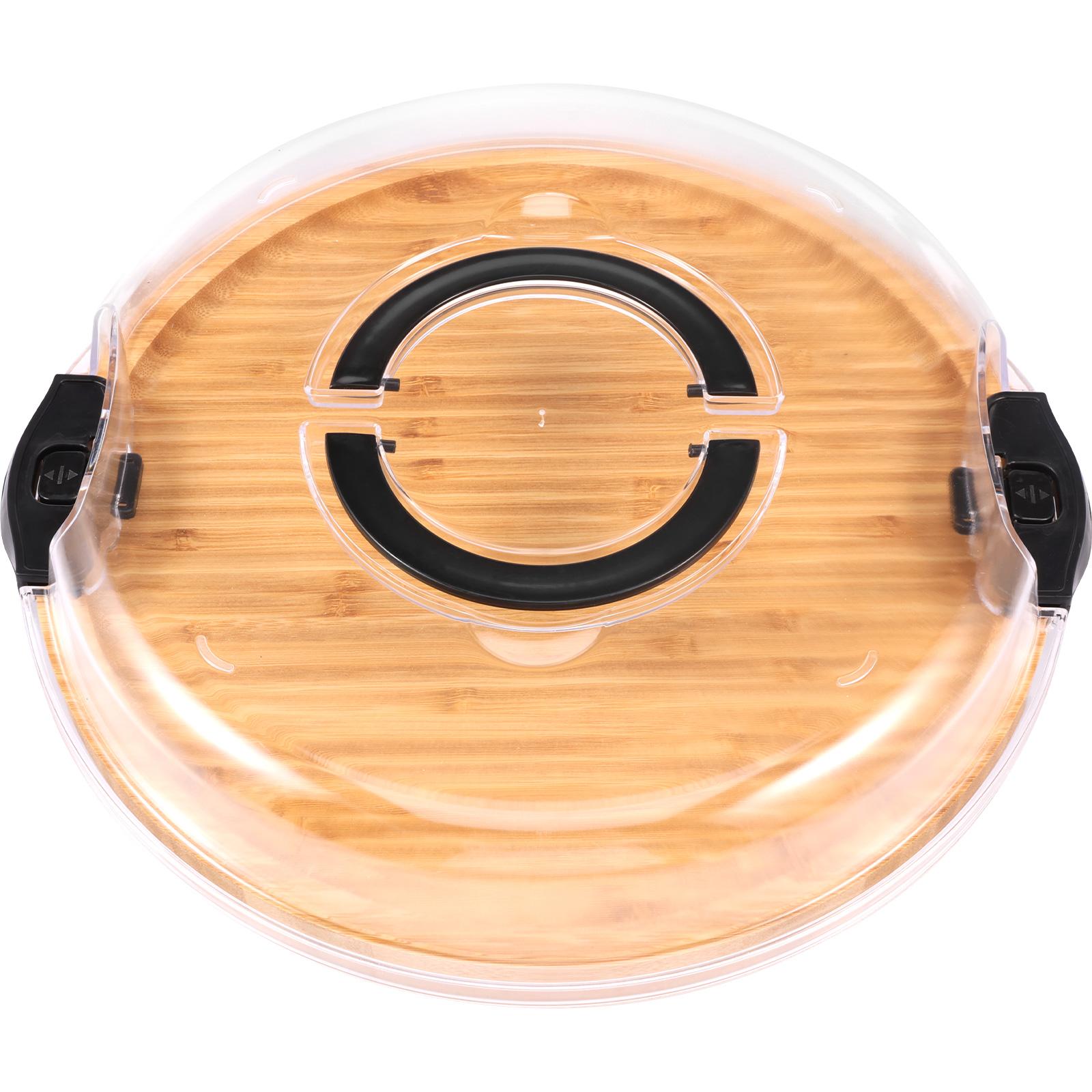 

Бамбуковая деревянная подставка для торта Прямоугольная/Круглая Поднос для закусок с крышкой от пыли Портативная тарелка для десерта для небольшой вечеринки Пикника