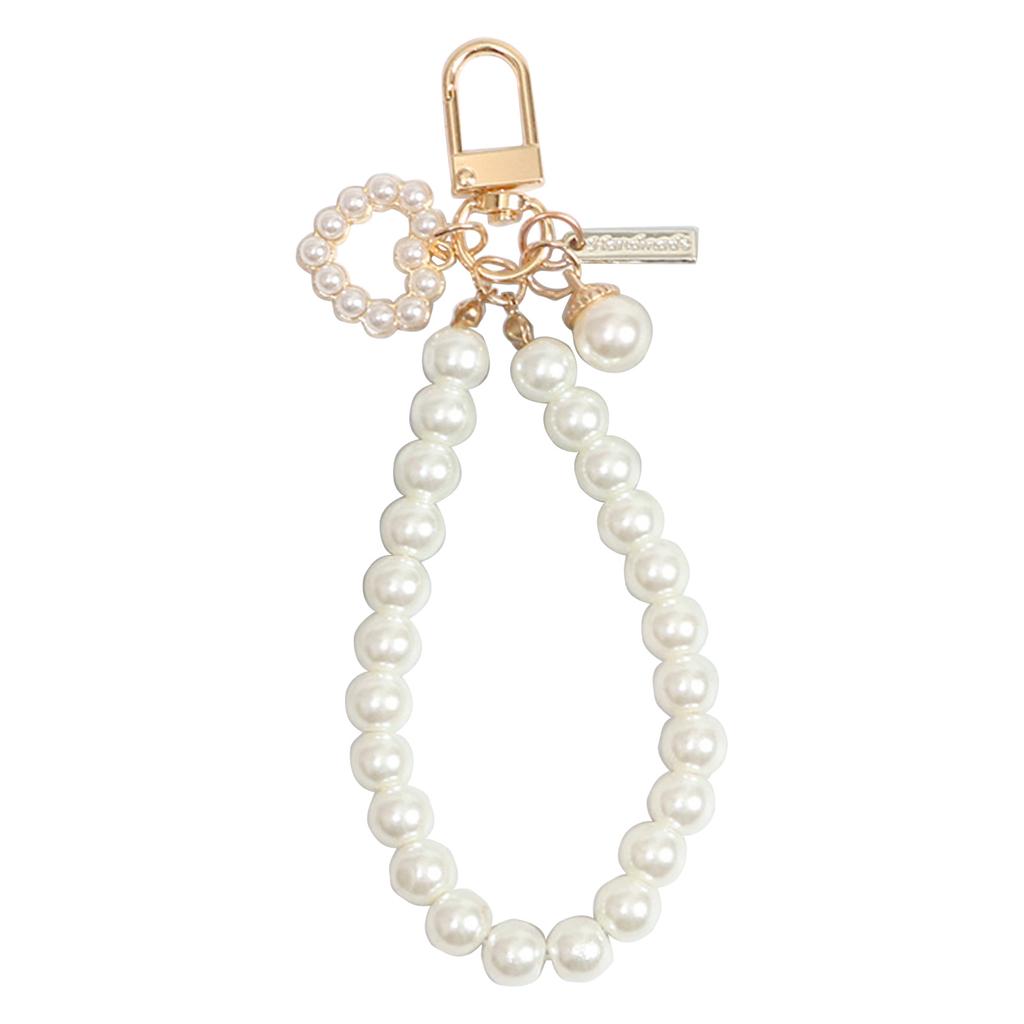 Heart Keychain Phone Chain Pendant Shell Pearl Pendant Charm Decorations Girls Bag Keyring Hanging Ornament Accessories