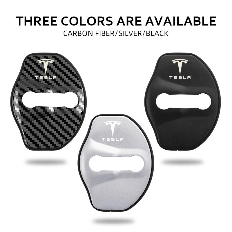 High-quality Matte Car Door Lock Cover Auto Emblems Case For Tesla Model 3 Model X Y Style Roadster Accessories