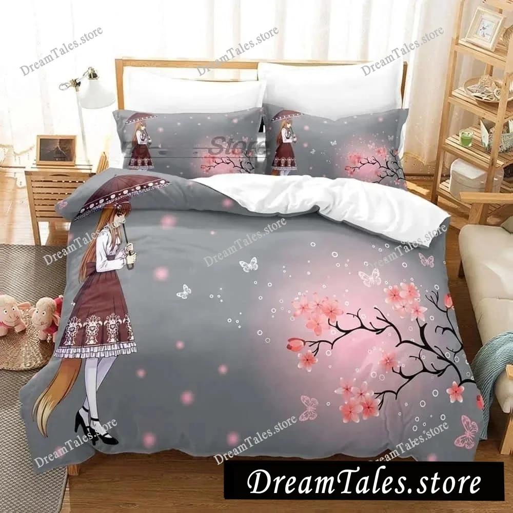 3D Anime Spice and Wolf Bedding Set Single Twin Full Queen King Size Bed Set Adult Kid Bedroom Duvet Cover Sets Home Textiles