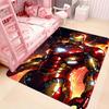 A Printed Floor Mat Featuring Iron 'S Armor with Flame Effects, Suitable for Living Rooms, Bedrooms, And Game Rooms. It Can Be
