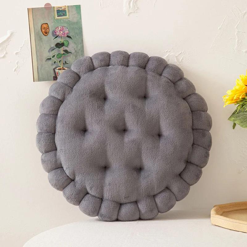 Biscuit Shape Cushion Soft Stuffed Cookie Cushion Creative Pillow Chair Car Seat Pad Home Sofa Decor Cookie Tatami Back Cushion