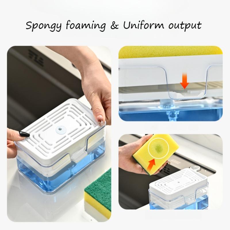 2-In-1 Soap Dispenser Bottle For Detergent Liquid Kitchen Dish Soap Dispenser Kitchen Sponge Dispenser Manual Soap Pump
