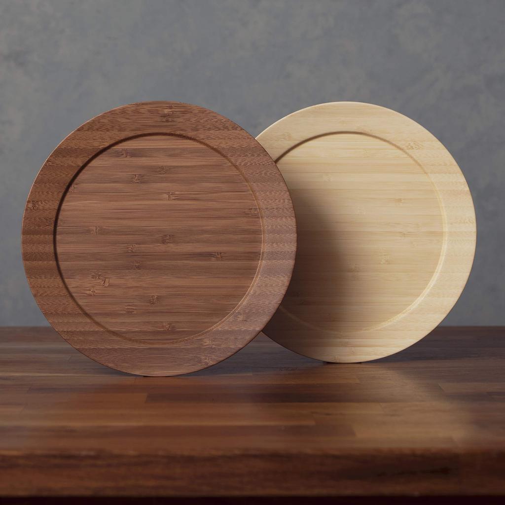 RIVERET Dinner Plates, Medium, Pair Set, Dishwasher Safe, White/Brown, RV-405WB