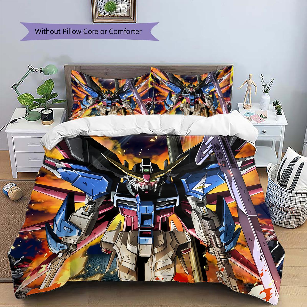 

Mobile Suit Gundam Epic Battle Bedding Set Duvet Cover Pillowcase No Filler, Soft Home Bedroom Decor, Perfect Gift for Fans.chl 135x200cm