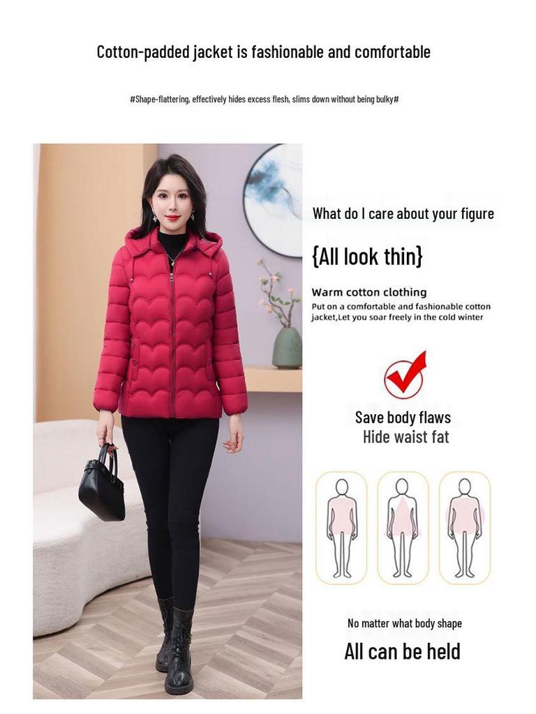 Damska Krótka Kurtka Puchowa - Lekka, Pogrubiona, Ciepła, Bawełniana Kurtka w Stylu Koreańskim