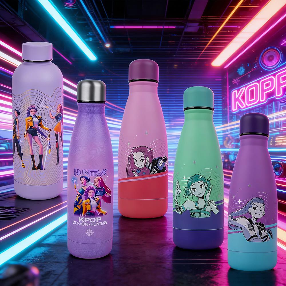 1PC Kpop Demon Hunters Officially Licensed Stainless Steel Water Bottles Large Capacity Thermos Leak Proof Drinkware Great Present
