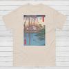 Ukiyo-e T-Shirt: Hiroshige Wisteria Bridge Print