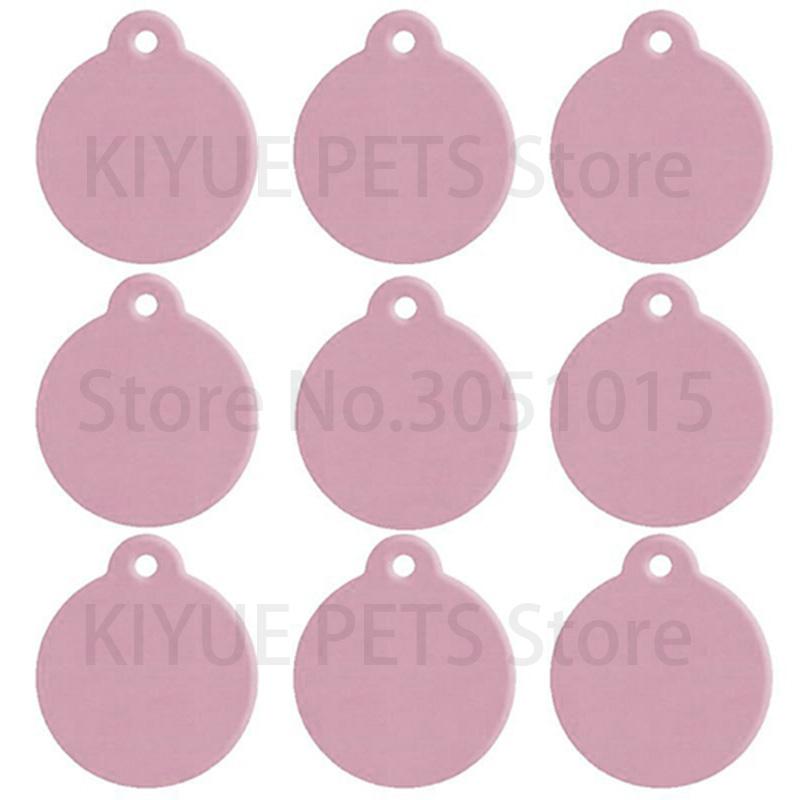 Wholesale 20pcs Round Shape Charm Pet Tags DIY Tags Pet Shop Tags Pet Dog Cat Tag Id Aluminum Phone Telephone Supplies Alloy