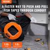 Fish Tape Wire Cable Line Puller 120ft 1/8 in Steel with High Plastic Case