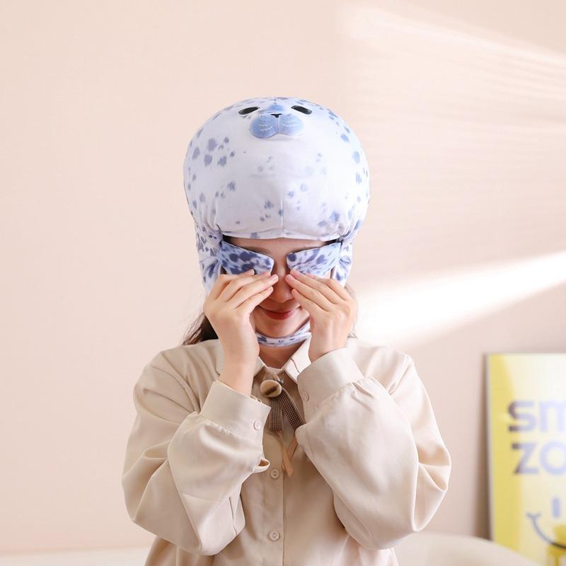 Printed seal hood hat, photo props, photo props, cartoon hood, performance props