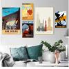 Morocco Tangier Casablanca Travel Canvas Paintings Vintage Pictures Kraft Posters Coated Wall Stickers Home Decoration Gift