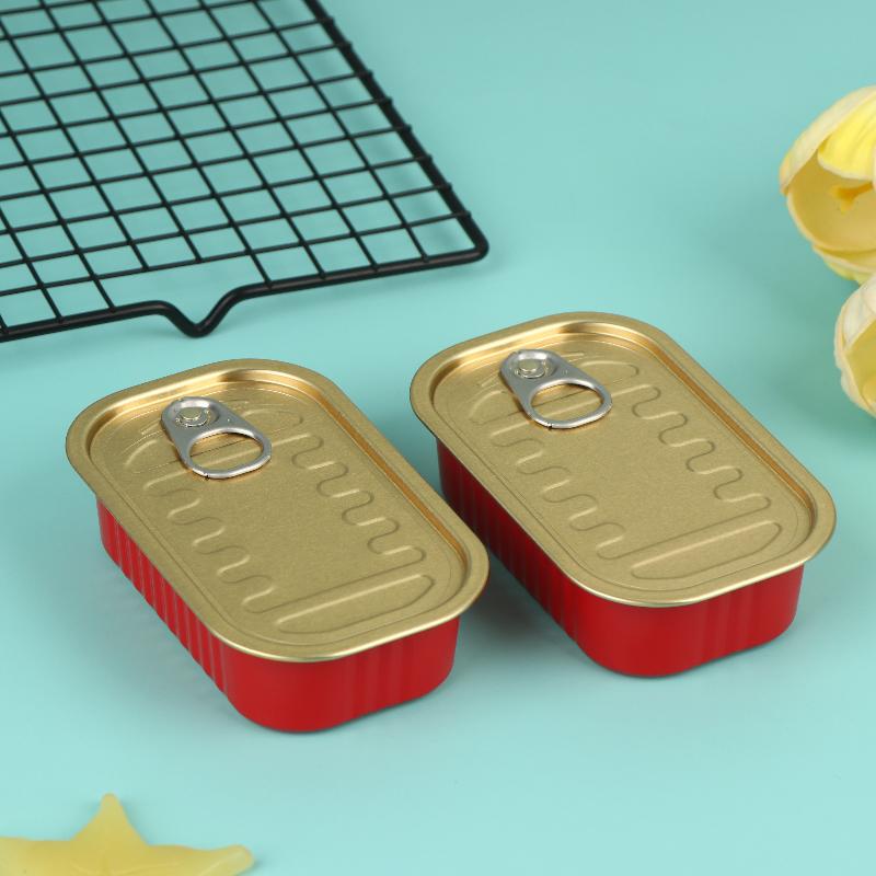 2Pcs Metal Rectangular Empty Mini Tin Box Sealed Food Can With Pull Ring Cover Multipurpose Small Organizer Storage Box