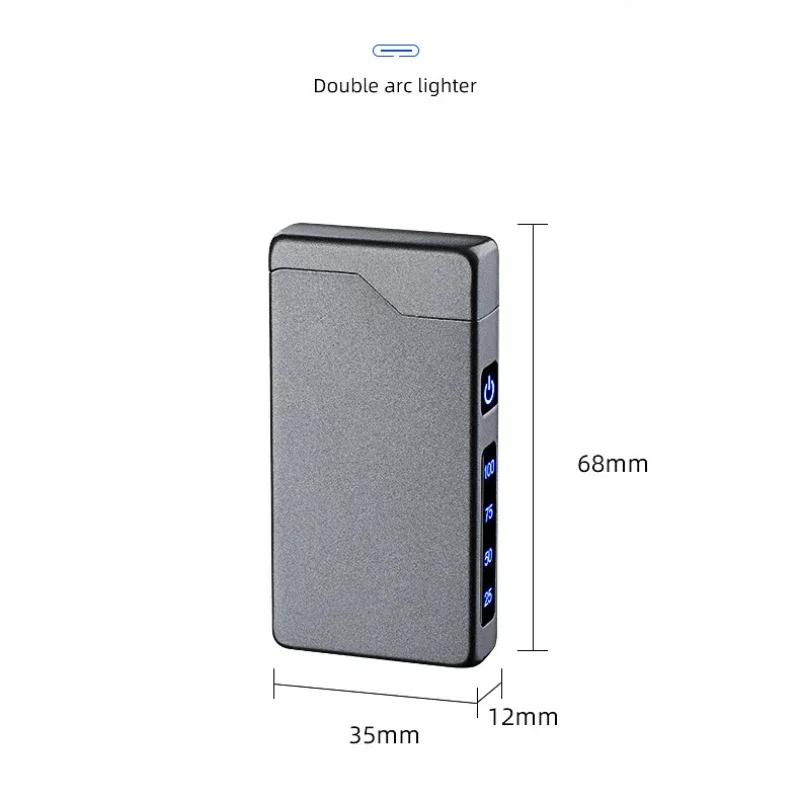 Home Multifunctional Dual Arc Windproof Cigarette Lighter Plasma Pulse Type-C Charging Men's Exquisite Small Gift