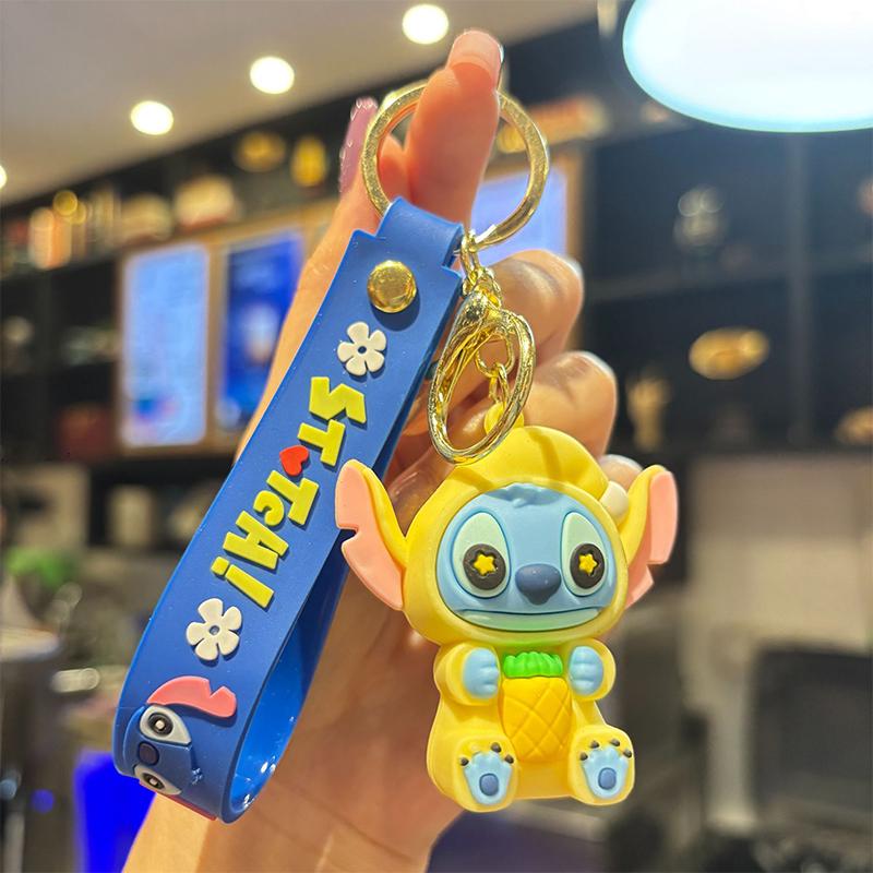 Anime Lilo & Stitch Keychians Cute Stitch Angel Pendant Keychain Cartoon Car Keyring Ornament Toy Gifts For Unisex