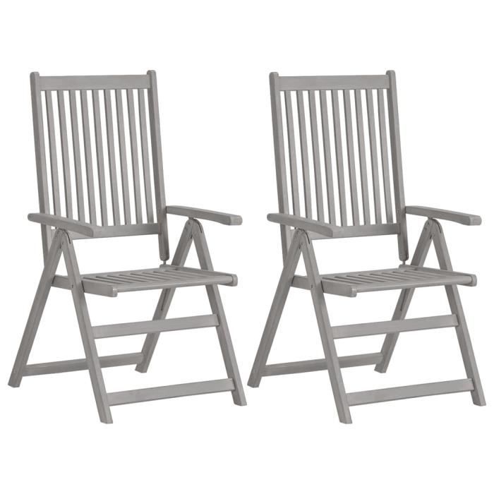 VidaXL Chaises inclinables de jardin 4 pcs avec coussins Bois d'acacia