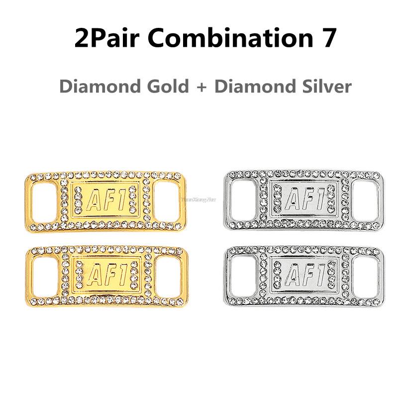 Kombination AF1 Diamant Schuhanhänger Mode Schnürsenkel Schnalle Qualität Metall Schnürsenkel Dekorationen Chapa Air Force 1 Schuhe Zubehör
