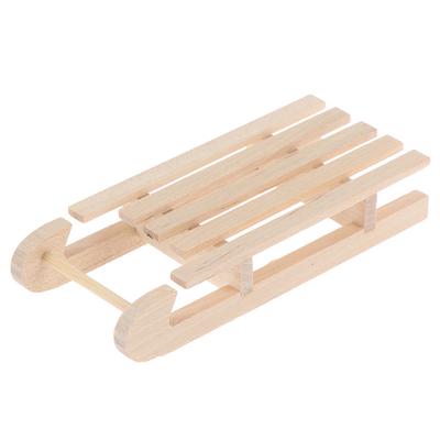 1/12 Dollhouse Miniature Mini Wooden Christmas Sleigh Model Diy Accessory