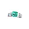 Paraiba Tower Ring with Green Zircon and High Carbon Diamond Accent