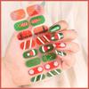 16-Finger French Christmas Gel Nail Stickers - No-Bake, European & American Fashion