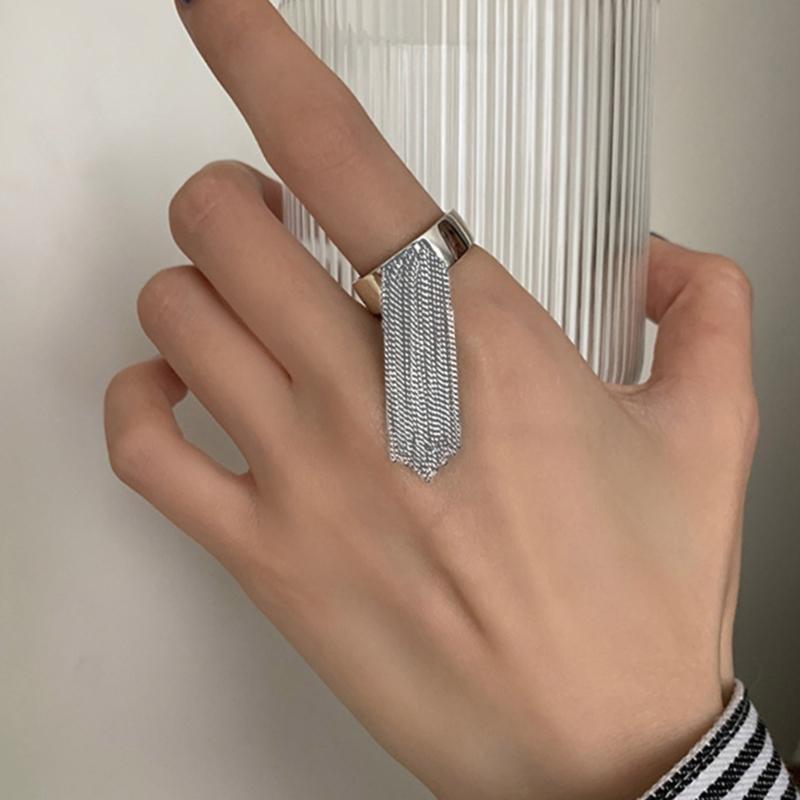 New Korean Thorn Rose Double Finger Ring Ladies Vintage Silver Color Fashion Chain Flower Opening Ring Wedding Party Gifts
