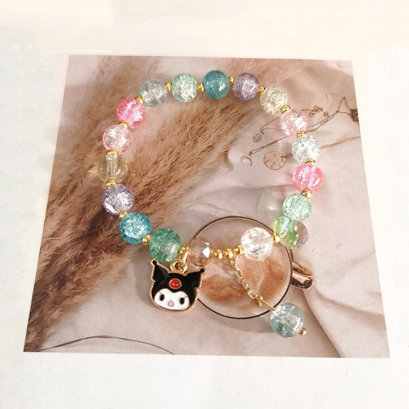 Kuromi Colorful Popcorn Crystal Beaded Bracelet - Christmas Hot Sale for Students & Besties