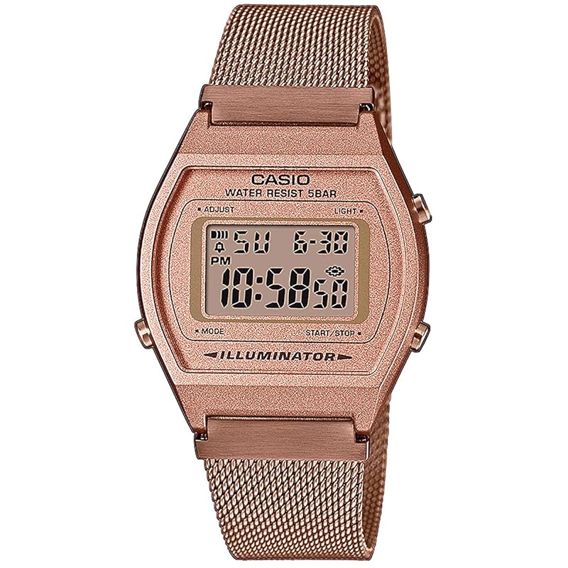 

[Casio] Цифровые часы CASIO винтажная серия B640WMR-5A унисекс розово-золотой сетчатый металлический ремешок зарубежная модель [продукт]