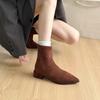 French Retro Ankle Boots for Women 2026 Autumn New Style Pointed Toe Rear Zipper Design Thick Heel Ankle Boots Sizes
